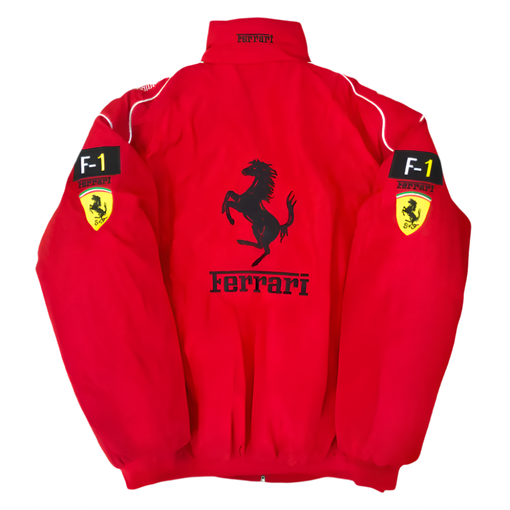 rear facing f1 red Ferrari jacket