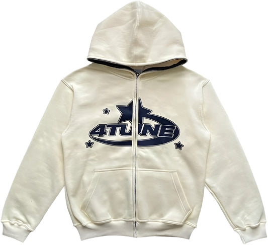 Front facing image of Obscure Collective 4Tune Jacket displayed against a clean white background, showcasing its sleek streetwear design with a full-zip front and modern detailing.