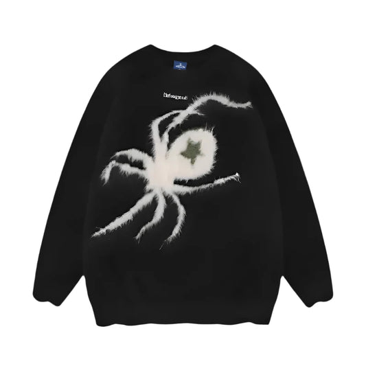 Front facing image of Vintage Spider Sweatshirt in black. 