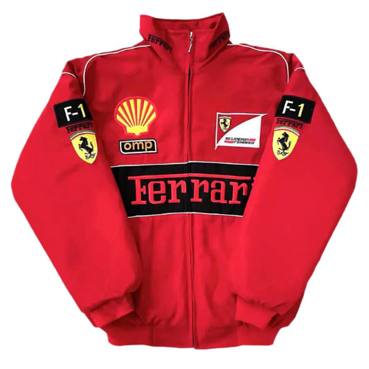 front facing f1 red Ferrari jacket